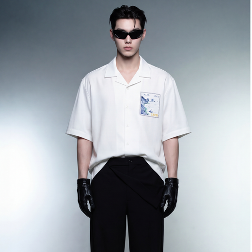 Off Supply Limoncello Afternoons Bowling Shirt White