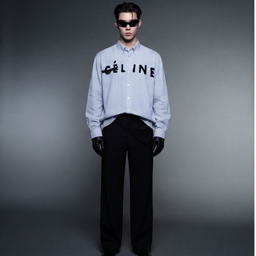 Off Supply Line Up Blue Striped Shirt