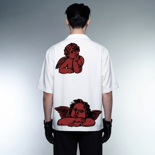 Off Supply Lost In Thoughts White Bowling Shirt