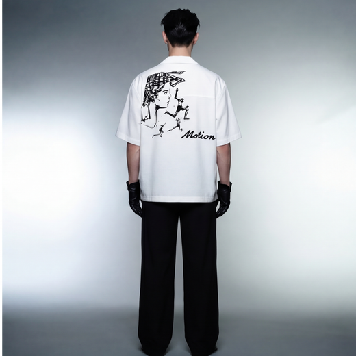 Off Supply Motion Bowling Shirt - White