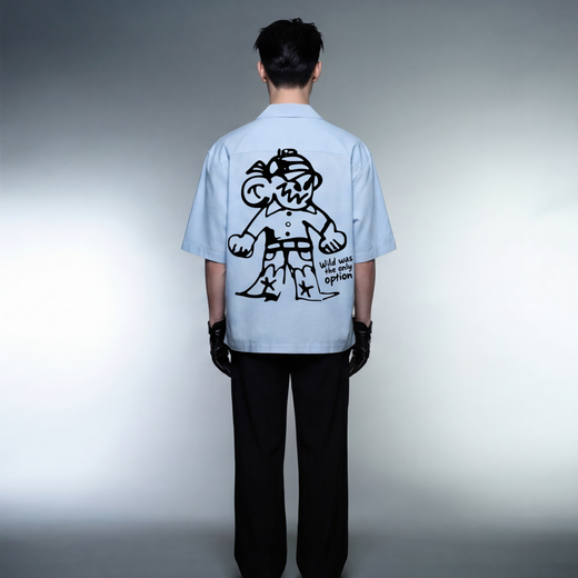 Off Supply Rogue Club Ice Blue Bowling Shirt