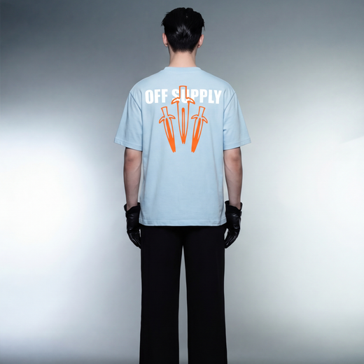 Off supply Orange Dagger light blue t-shirt