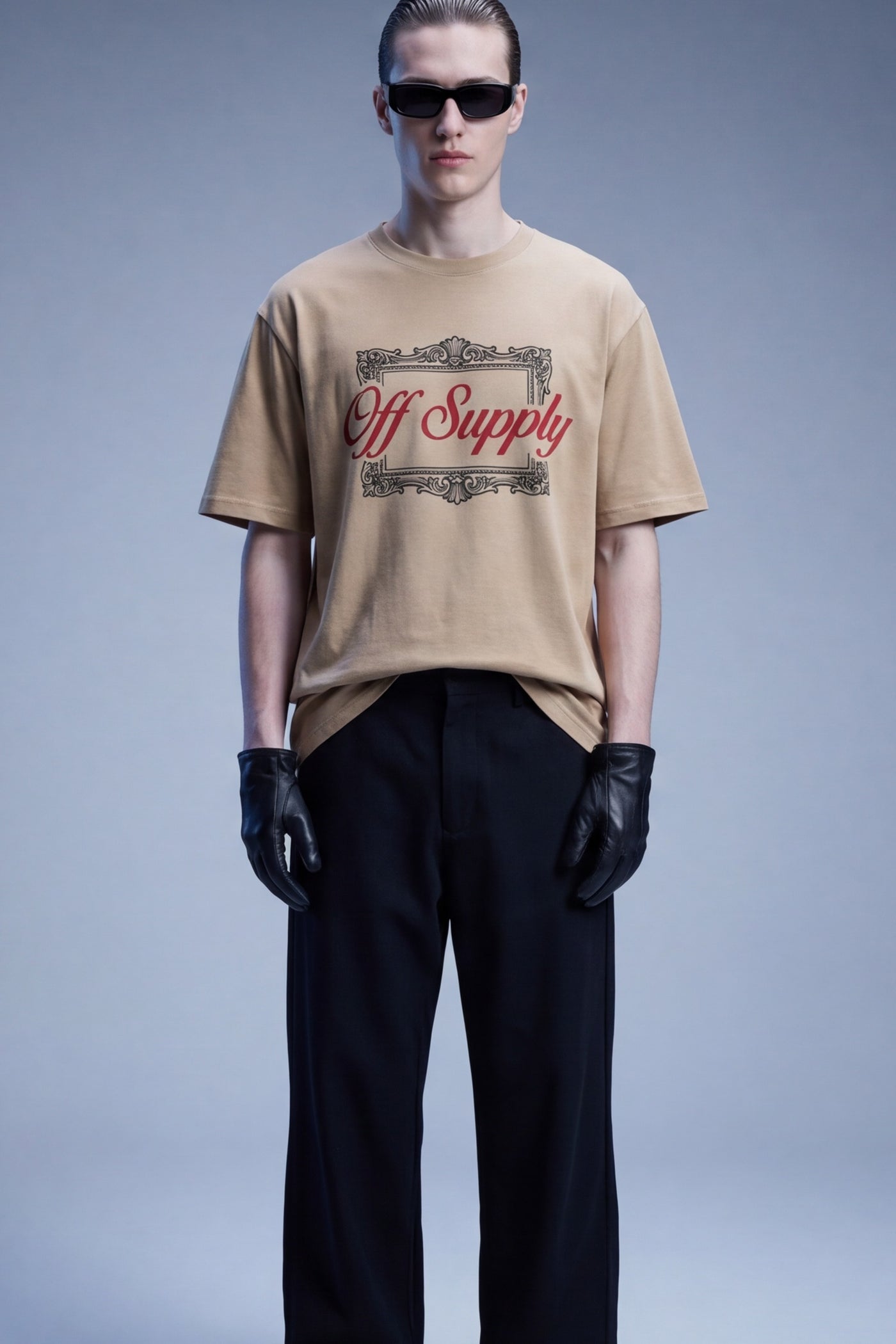 off-supply-royal-heritage-t-shirt-sand model front