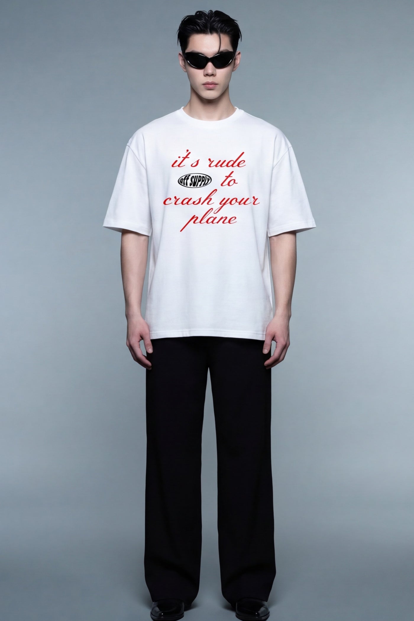 off-supply-social-gravity-t-shirt-white model front