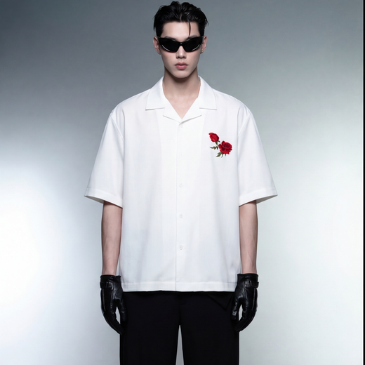 Off Supply Archive White Bowling Shirt