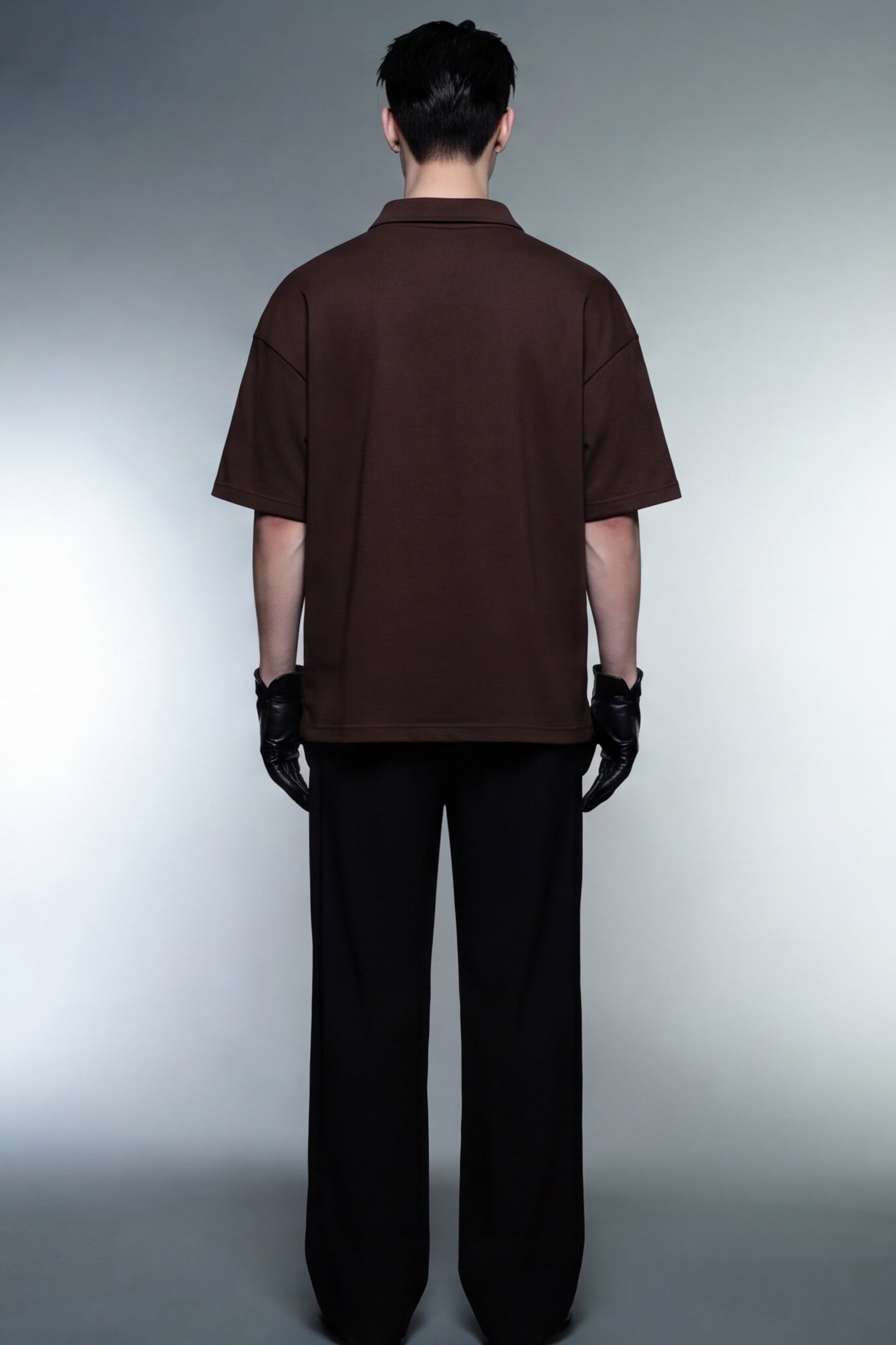 off-supply-westwood-tennis-club-brown-quarter-zip-t-shirt model back