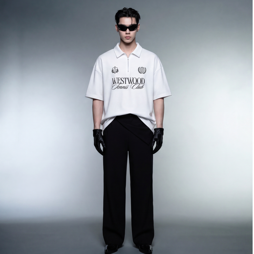 Off Supply Westwood Tennis Club White Quarter Zip T-shirt