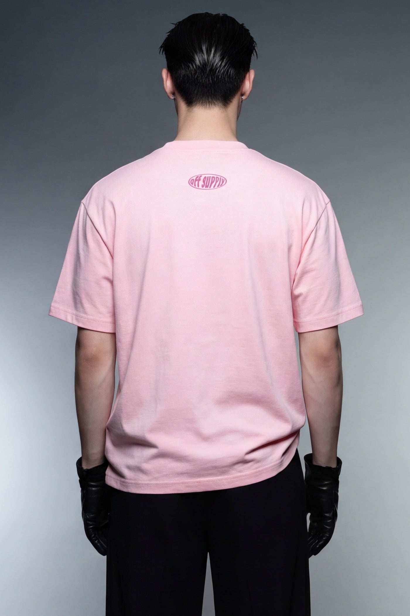 penguine-off-supply-pink-t-shirt model back