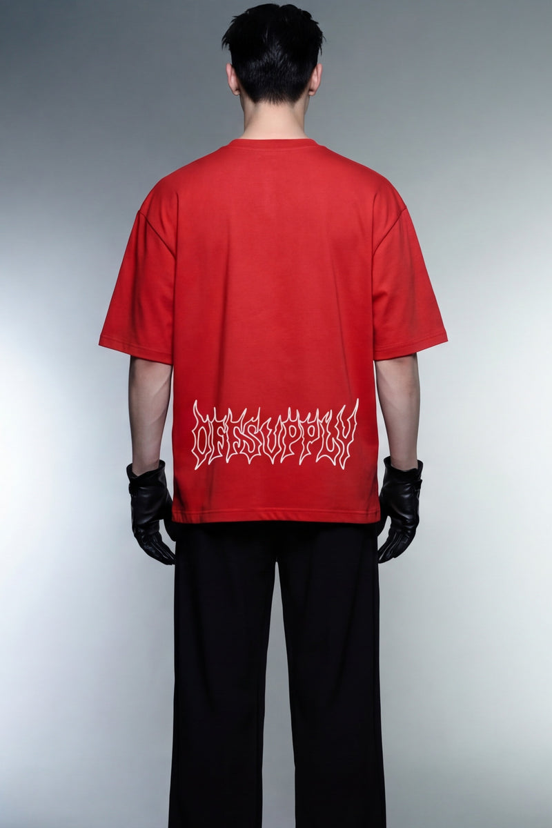 red-flame-tshirt model back