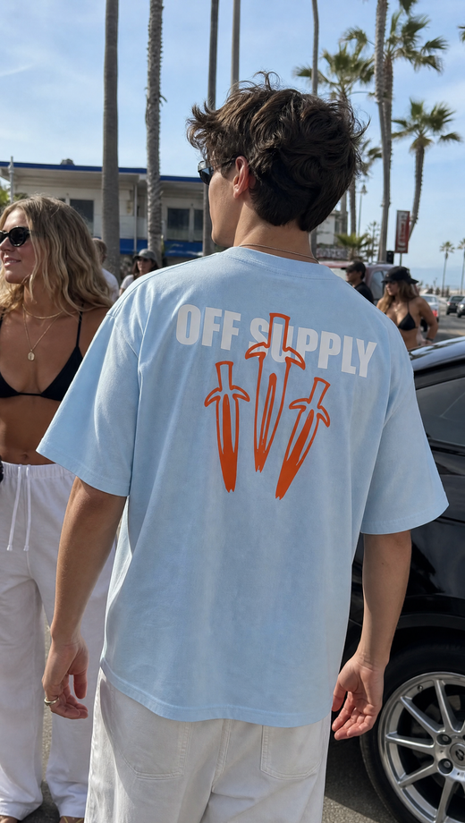 Off supply Orange Dagger light blue t-shirt