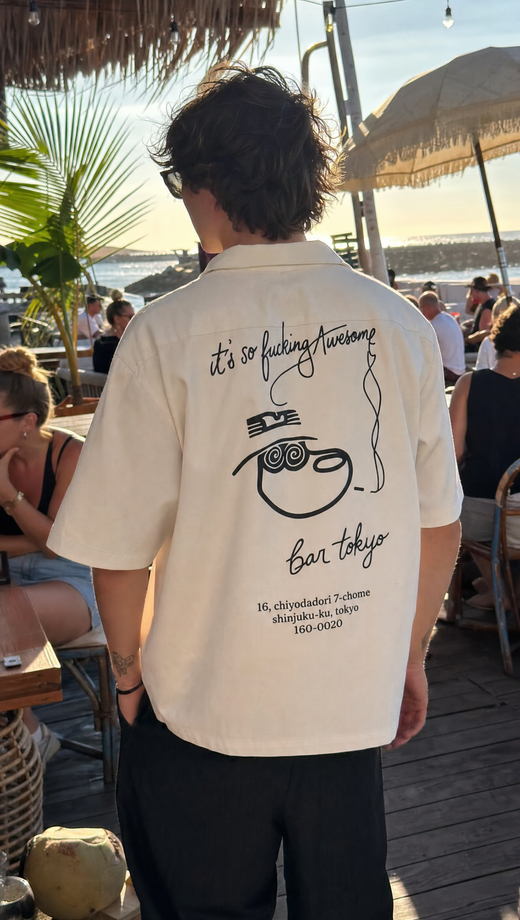 Off Supply Bar Tokyo Off White Bowling Shirt