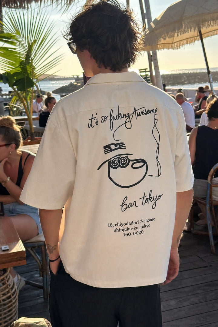 Off Supply Bar Tokyo Off White Bowling Shirt