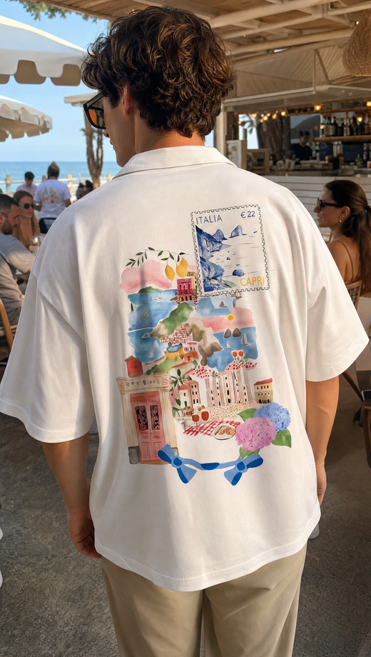 Off Supply Limoncello Afternoons Bowling Shirt White