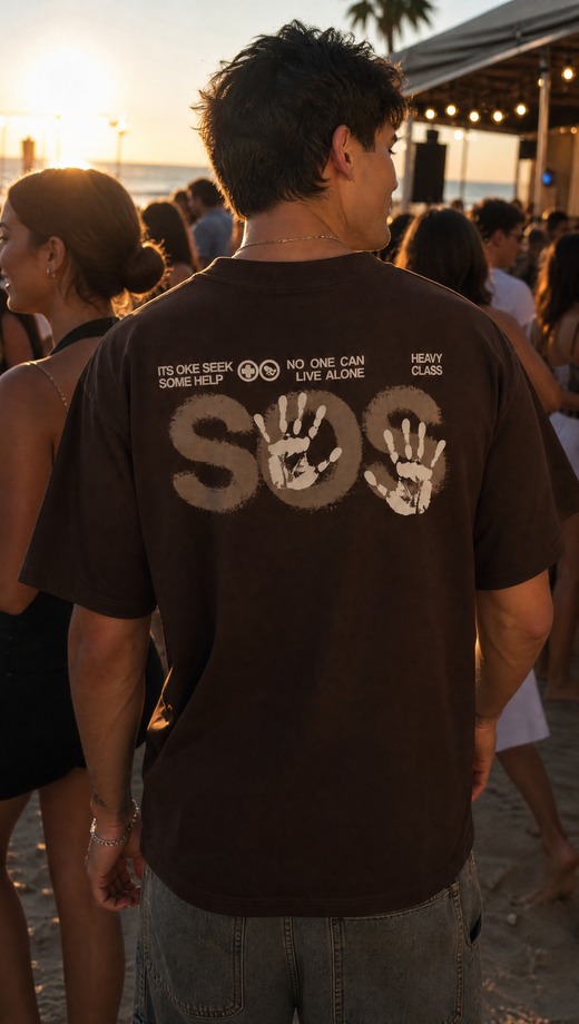 Off supply SOS Brown T-shirt