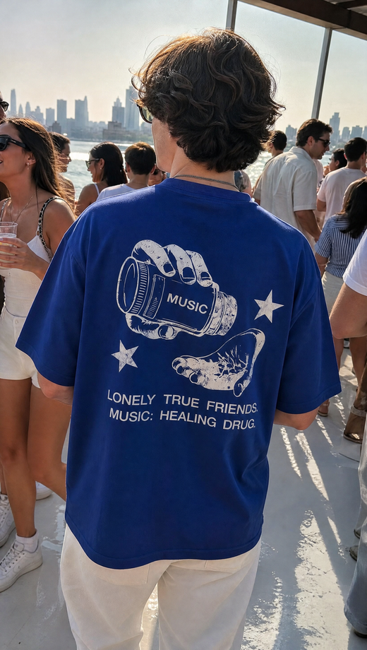 Off supply Music Drug Blue T-shirt
