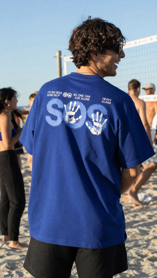 Off supply SOS Blue T-shirt