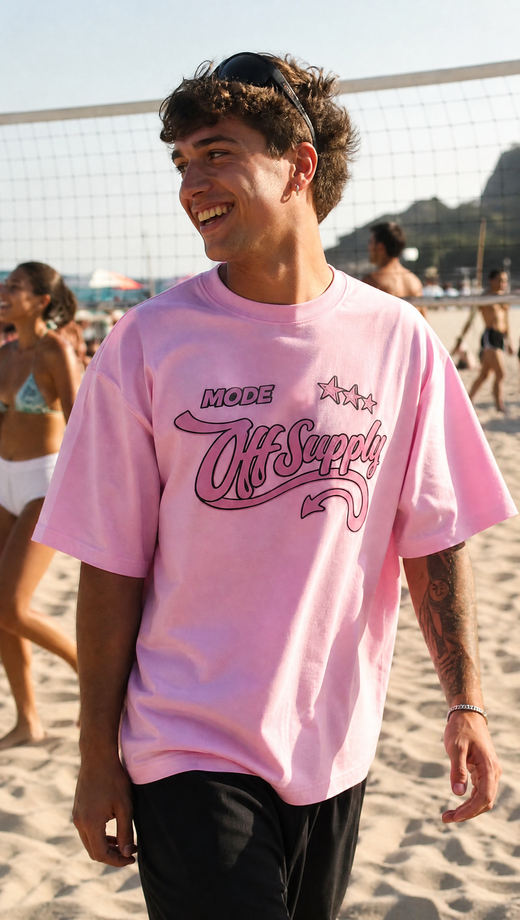 Off supply Devil Mode T- Shirt Pink