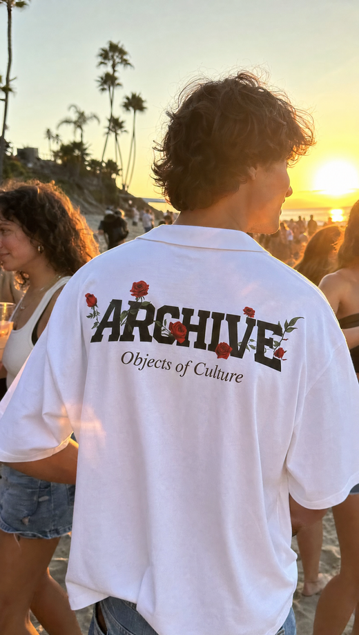 Off Supply Archive White Bowling Shirt