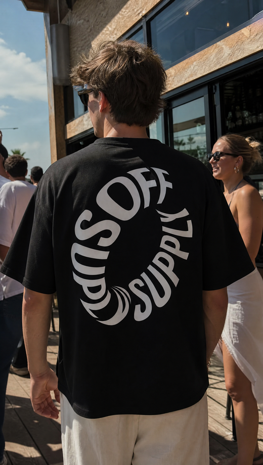 Off Supply Premium Heavyweight Graphic Black T-Shirt