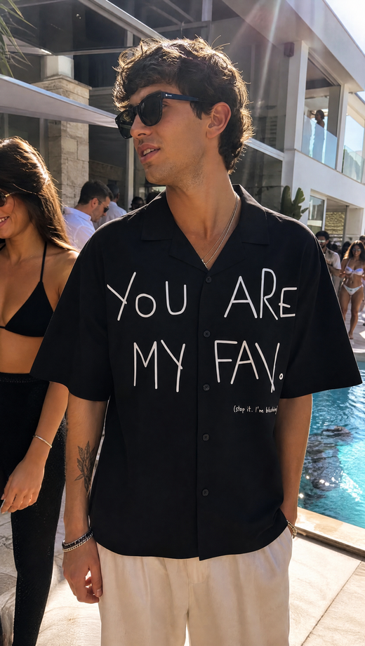 Off Supply Cupid_s Fav Black Bowling Shirt