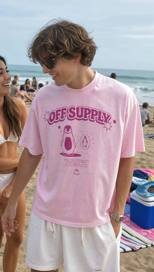 PENGUINE OFF SUPPLY PINK T-SHIRT