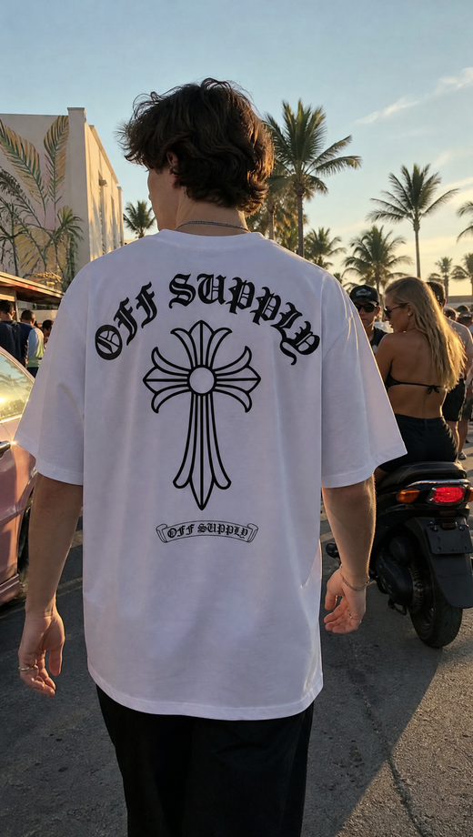 Off Supply Premium Ornate Cross T-Shirt