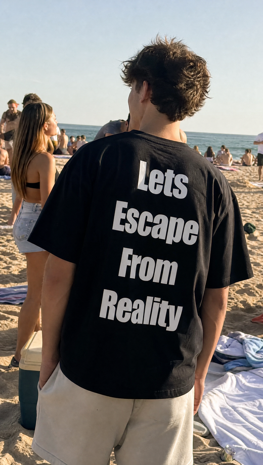 Off supply Escape From Reality black t-shirt