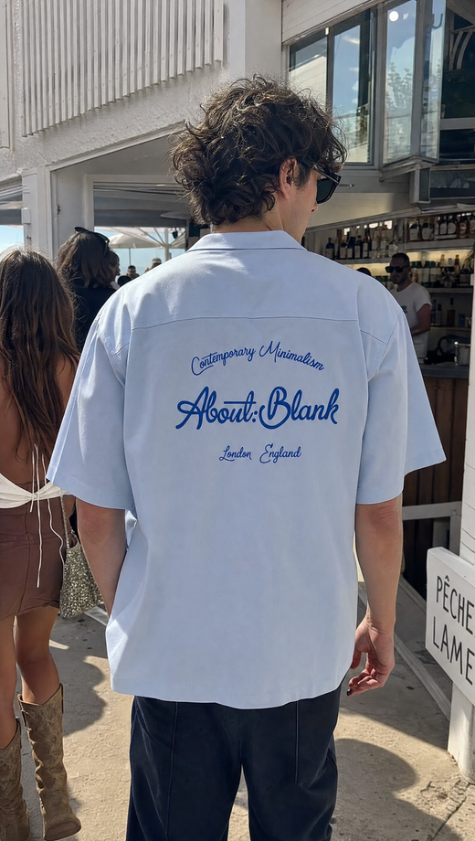 Blank Off Supply Ice Blue Bowling Shirt