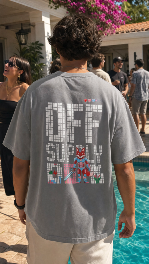 Off supply Pixel Warrior Grey T-shirt