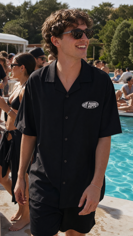 Assignment Off Supply Black Bowling Shirt