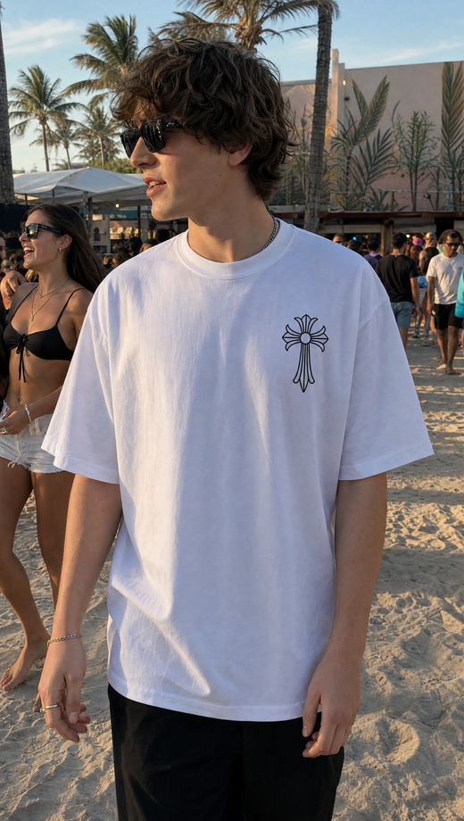 Off Supply Premium Ornate Cross T-Shirt