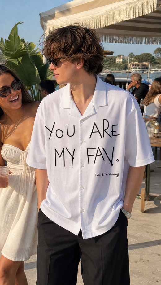 Off Supply Cupid_s Fav White Bowling Shirt