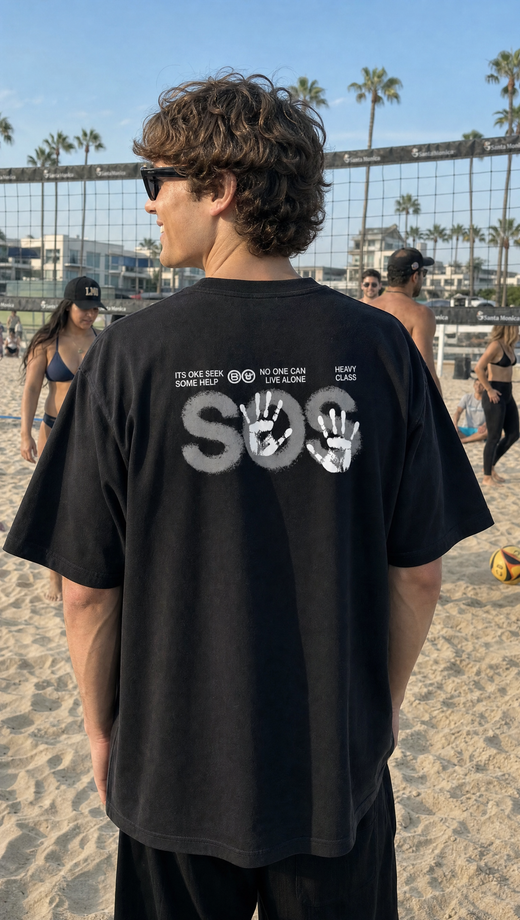 Off supply SOS Black T-shirt