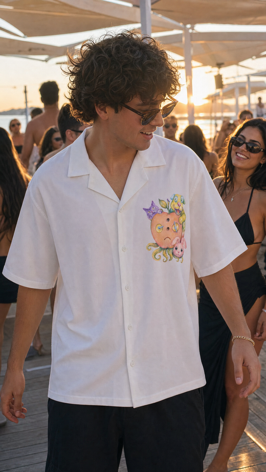 Off Supply Candy Meltdown White Bowling Shirt
