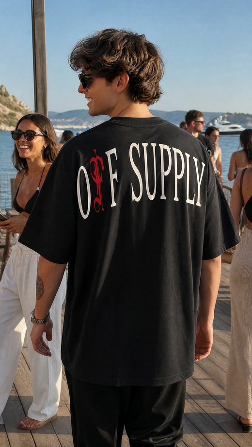 Off Supply Aurora Flames Statement T-shirt