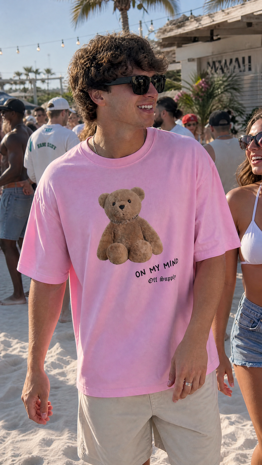 Off Supply Bear On My Mind Classic Pink T-shirt
