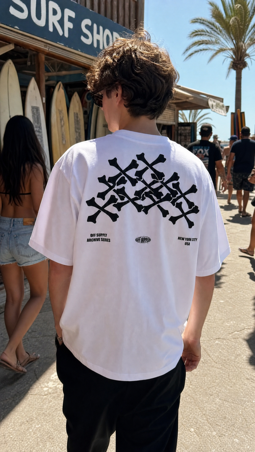 Off Supply Archive series Stacked Bones NYC Edit T-shirt