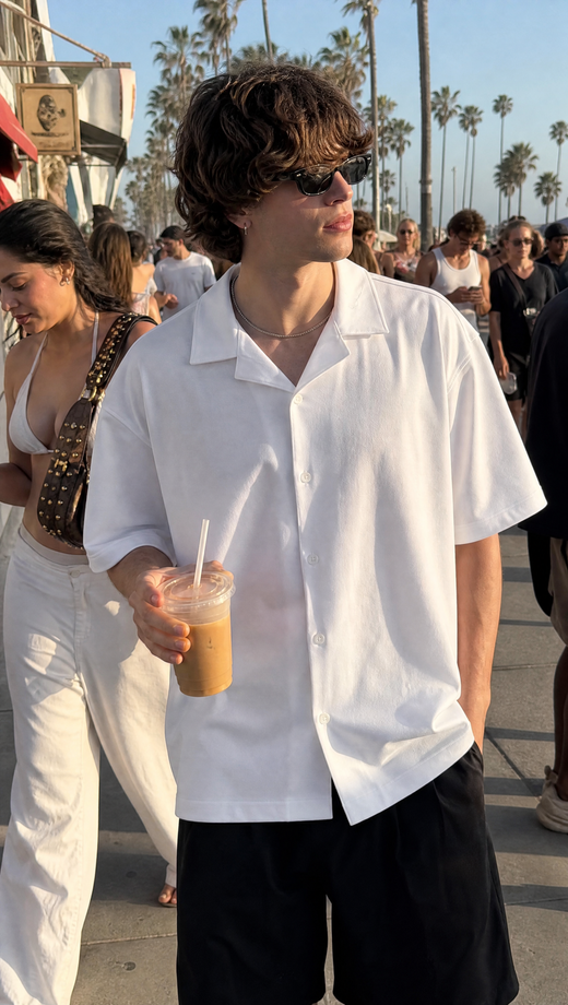 Off Supply Motion Bowling Shirt - White