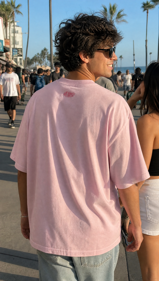 STAY PAWSITIVE OFF SUPPLY PINK T-SHIRT