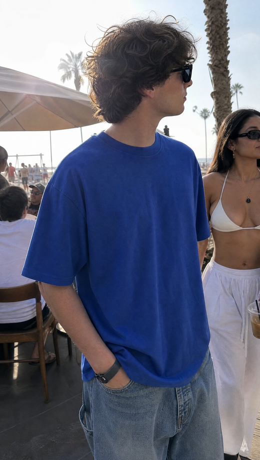 Off supply From another POV blue t-shirt