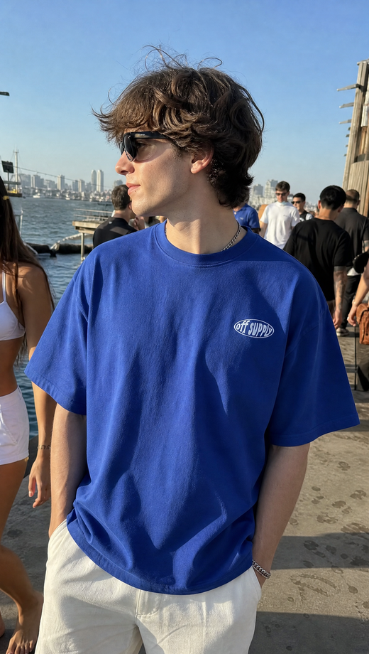 Off supply From First to last blue t-shirt