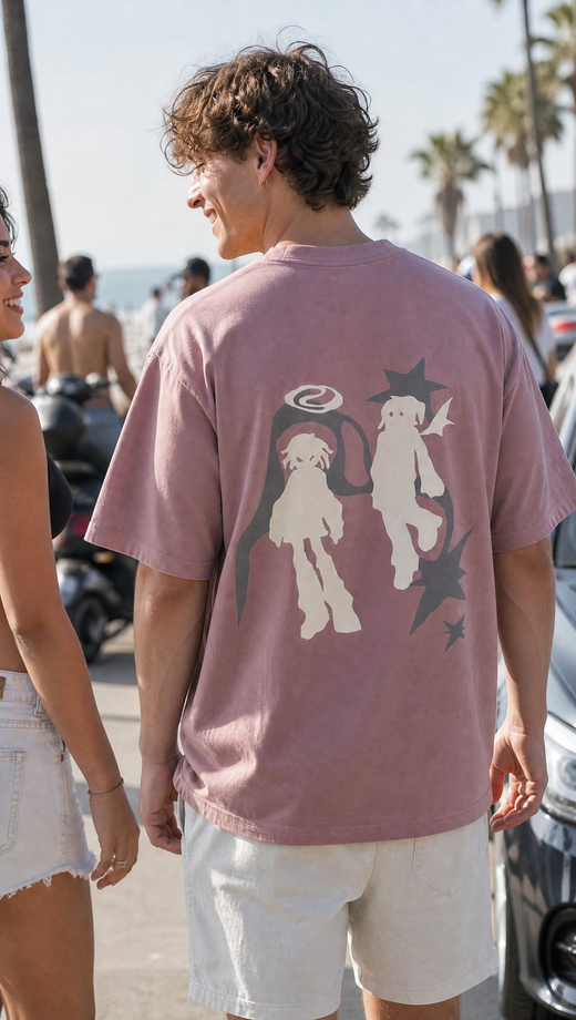 Off supply Two souls nude pink t-shirt