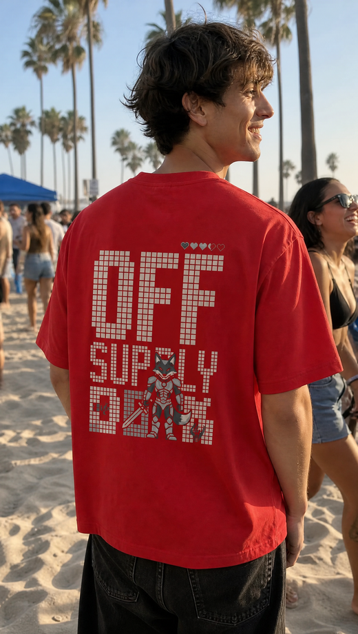 Off supply Pixel Warrior Red T-shirt
