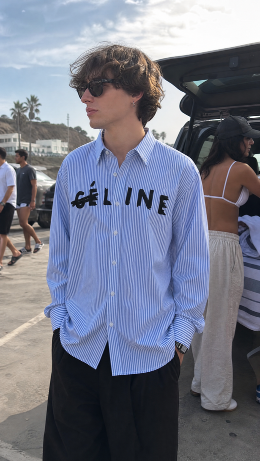 Off Supply Line Up Blue Striped Shirt