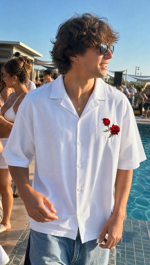 Off Supply Archive White Bowling Shirt