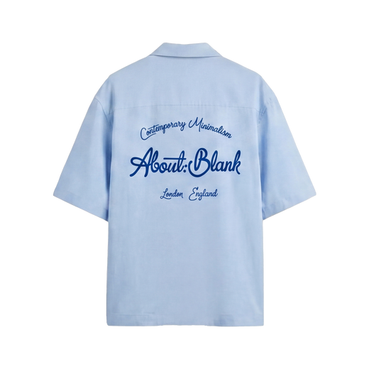 Blank Off Supply Ice Blue Bowling Shirt