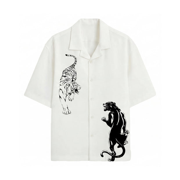 Off Supply Money Over Feelings Bowling Shirt - White