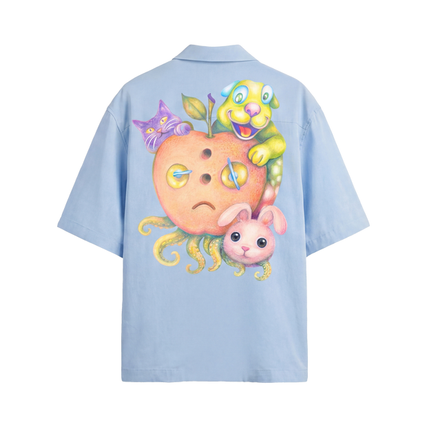 Off Supply Candy Meltdown Ice Blue Bowling Shirt