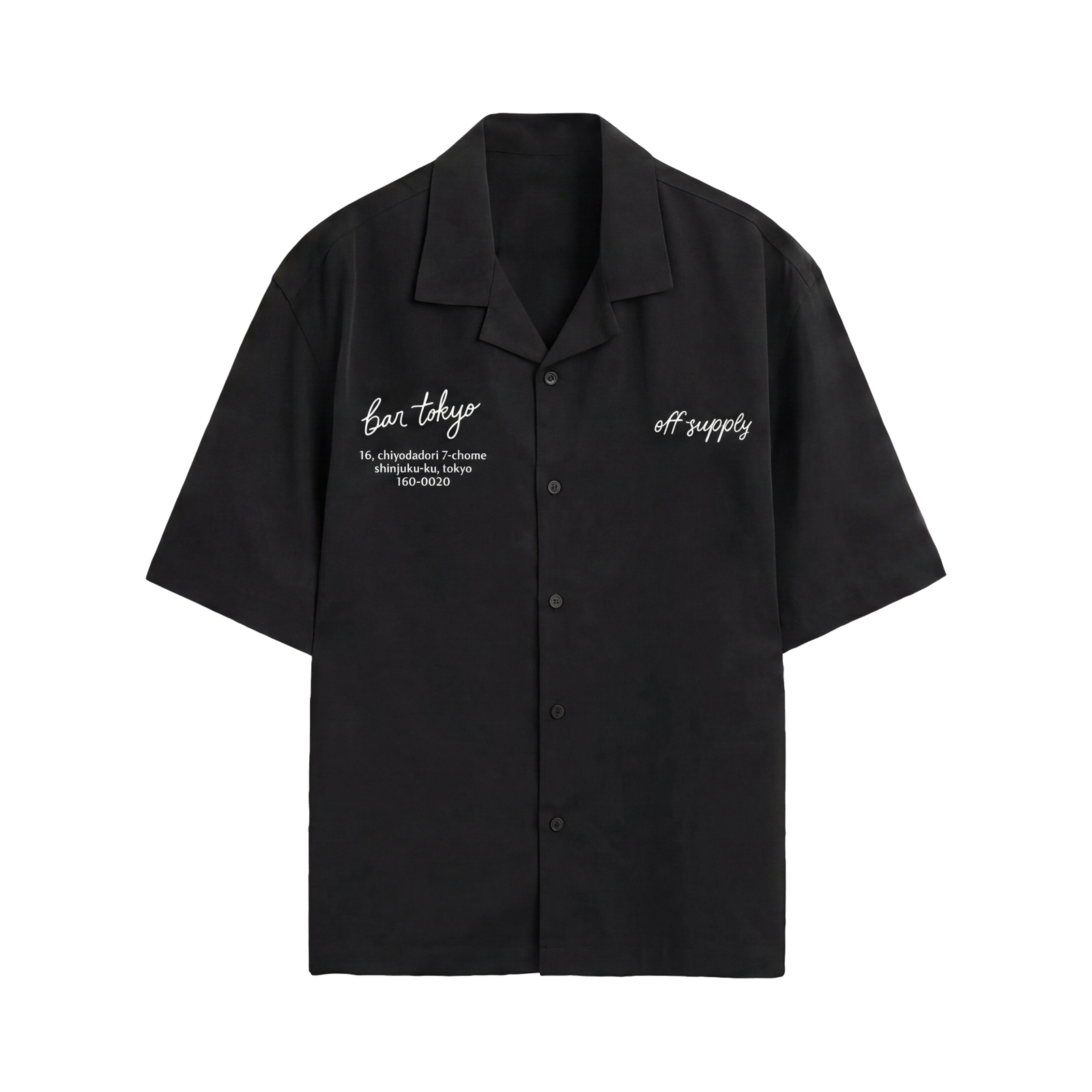 Off Supply Bar Tokyo Black Bowling Shirt