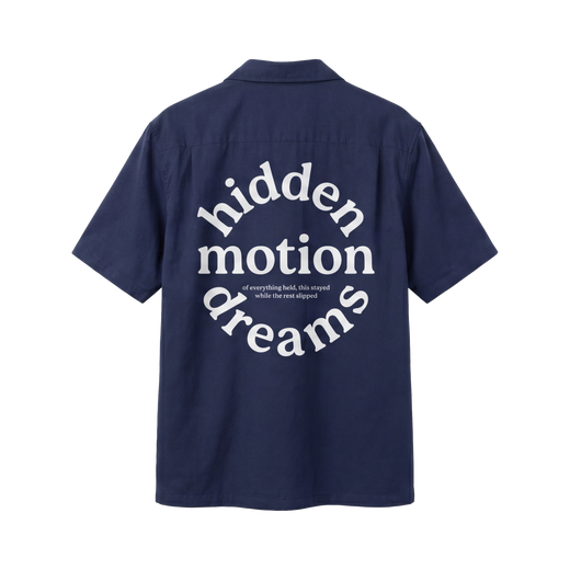 Off Supply Motion Dreams Navy Blue Bowling Shirt